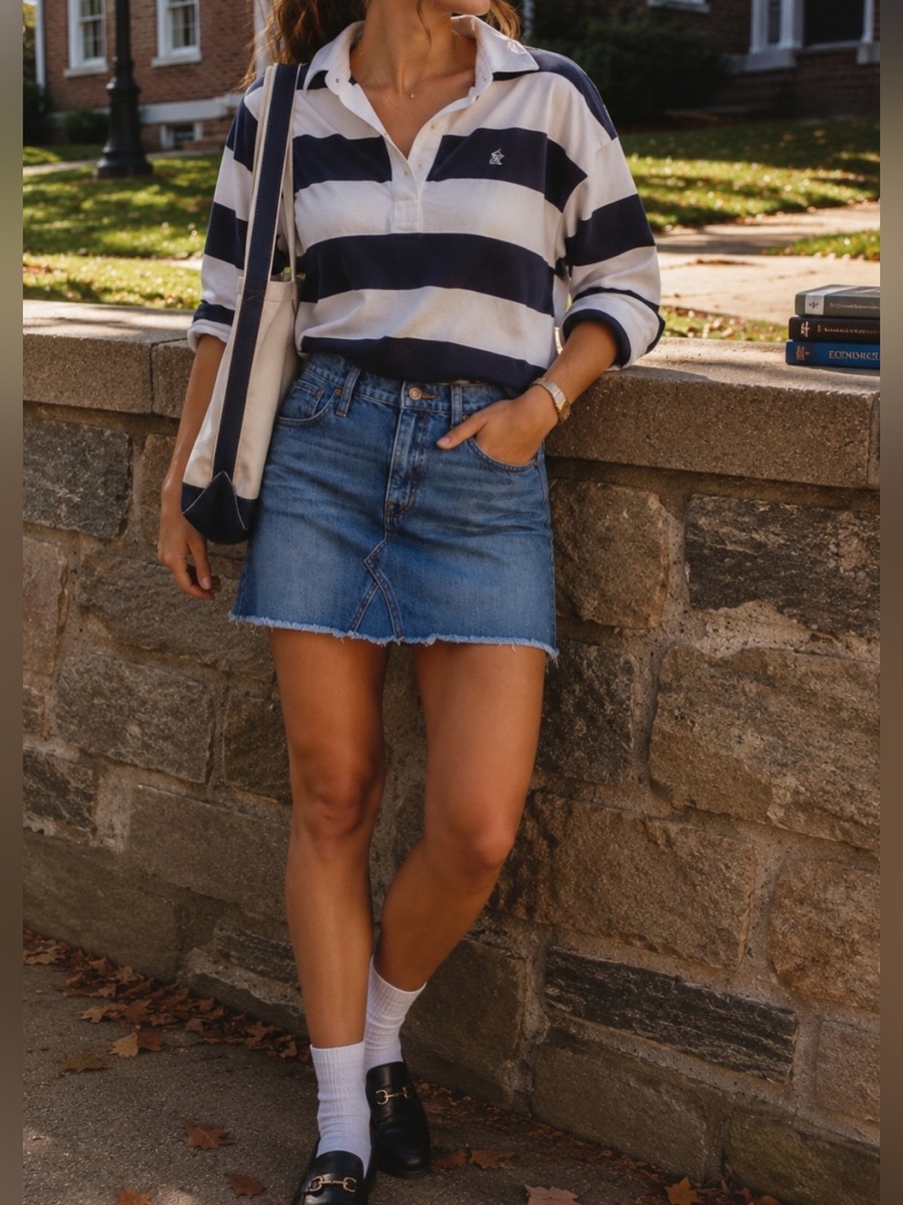 J CREW Classic Denim Miniskirt Size 28